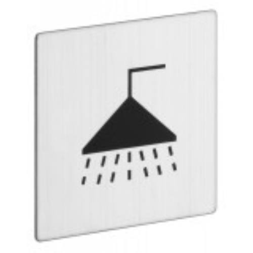 Znak rozlišovaciu štvorcový sprcha, 80 x 80 mm, samolepiace, nerez mat