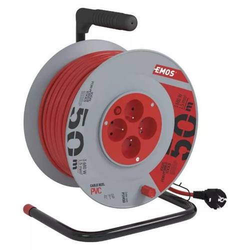 Kabel prodlužovací, 50m / 230V, cívka, 4 zásuvky