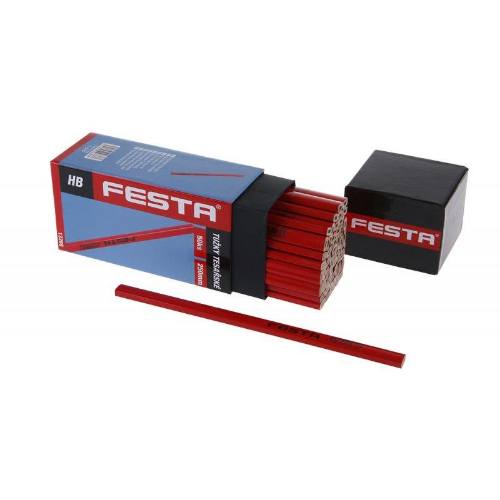 Ceruzka tesárska HB, červený lak, 250 mm, v krabičke, FESTA