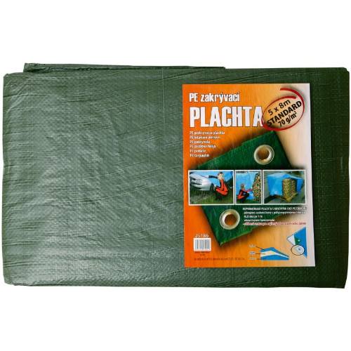 Plachta zakrývací EKONOMIK, 6 x 10 m, 55 g/m², zelená