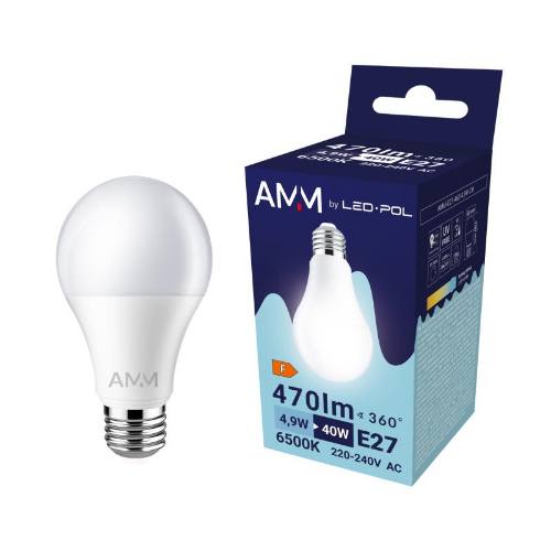 Žiarovka AMM-E27-A60-4,9W-CW