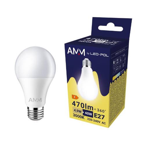 Žiarovka AMM-E27-A60-4,9W-WW