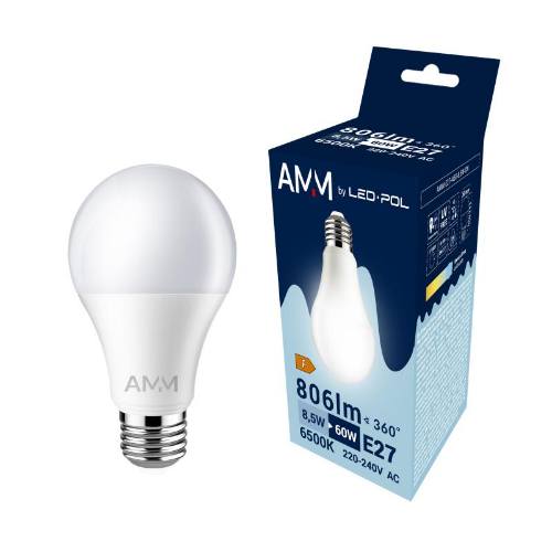 Žiarovka AMM-E27-A60-8,5W-CW