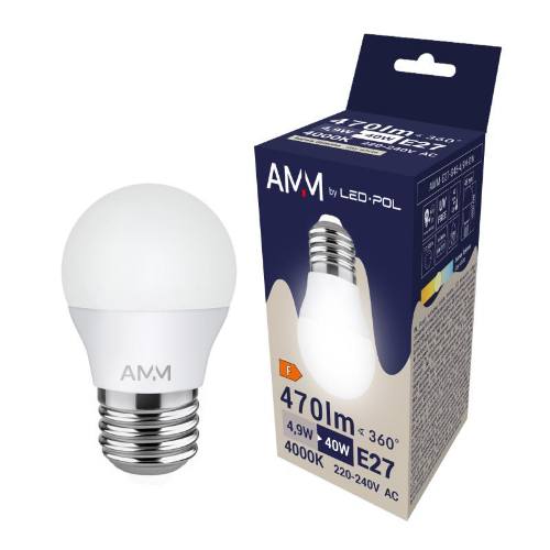 Žiarovka AMM-E27-G45-4,9W-DW