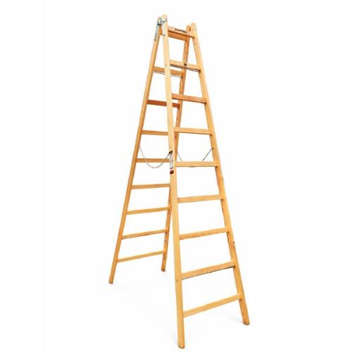 Štafle dřevěné PROFI, 9 příček, L = 286,5 cm, ENPRO