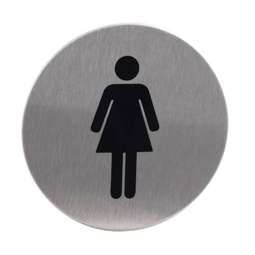 Znak rozlišovaciu "WC-ženy", ? 75 mm, samolepiace, nerez