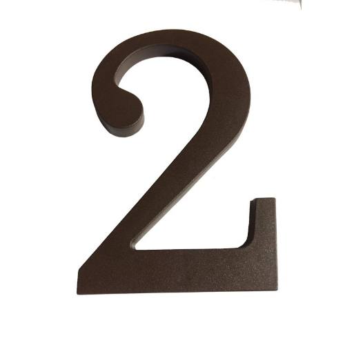 Číslo "2", 180 mm, plastová hnedá