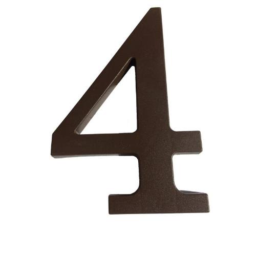 Číslo "4", 180 mm, plastová hnedá