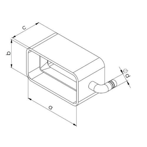 Sběrač plochý s bočním odvodem kondenzátu SBK 110 x 55 B, 0689