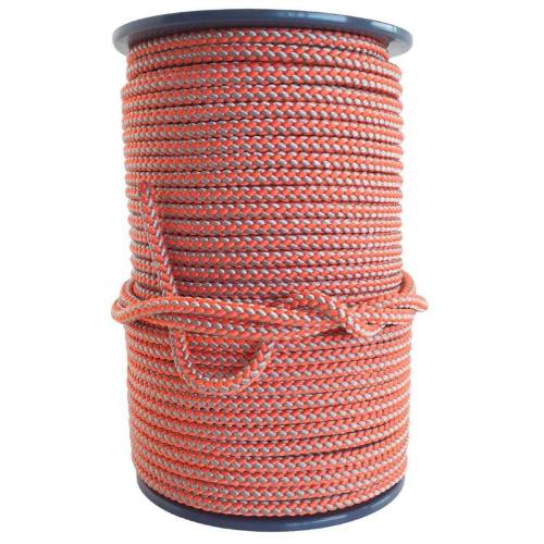 Lano pletené bez jadra PPV 8 mm, 100 m, oranžovo-šedé, ENPRO