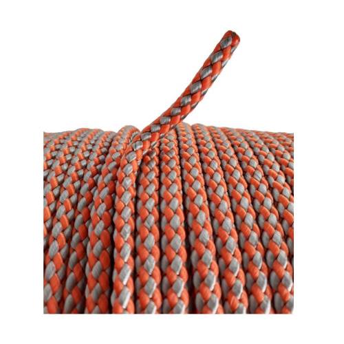 Levně Lano pletené s jádrem PPV 8 mm, 16 pramenné, 200 m, oranžovo-šedé, ENPRO
