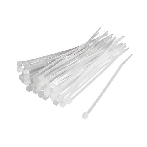 Pásky vázací, 200 x 3,6 mm, 100 ks, bílá