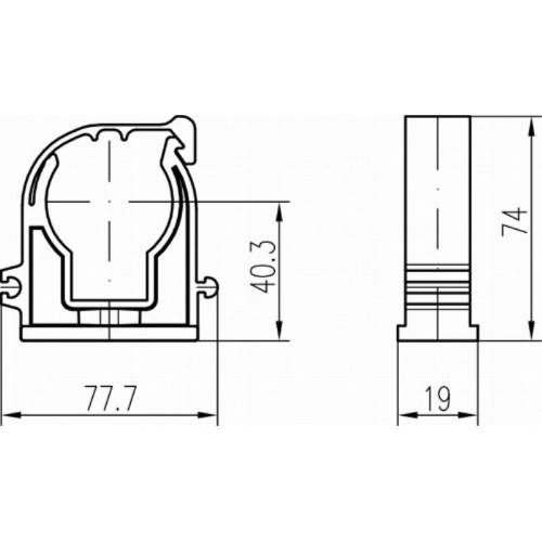 Příchytka D 50 s klipem, 25 ks