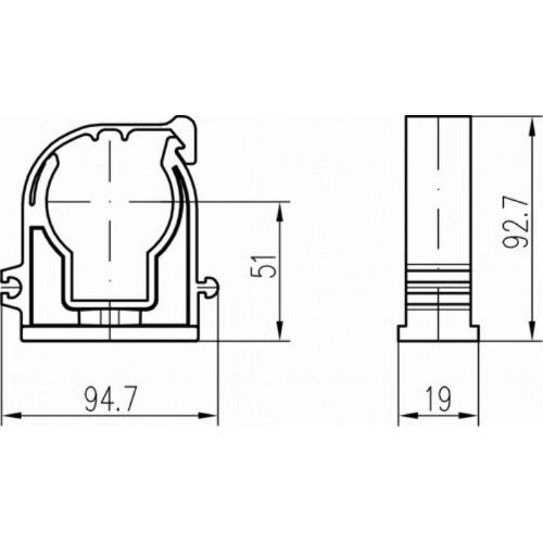 Příchytka D 63 s klipem, 25 ks
