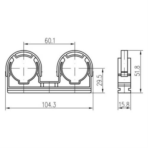 Příchytka D 2 x 28 + třmeny, 50 ks
