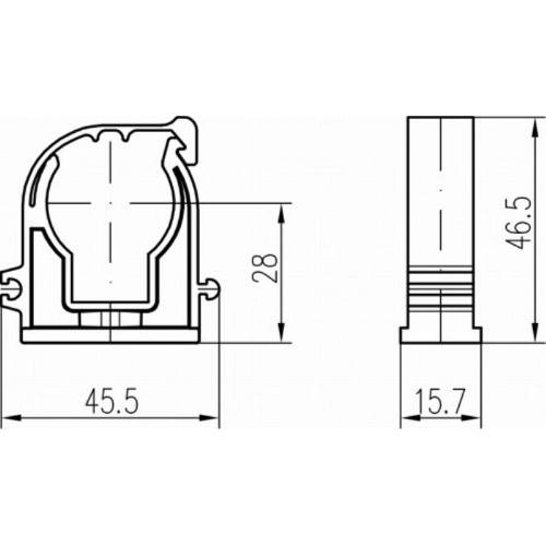 Příchytka D 28 s klipem a maticí bílá, 50 ks