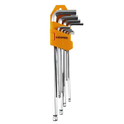 SET imbusů s kuličkou 1,5 - 10 mm, 9 ks, prodloužené, CrV, ENPRO