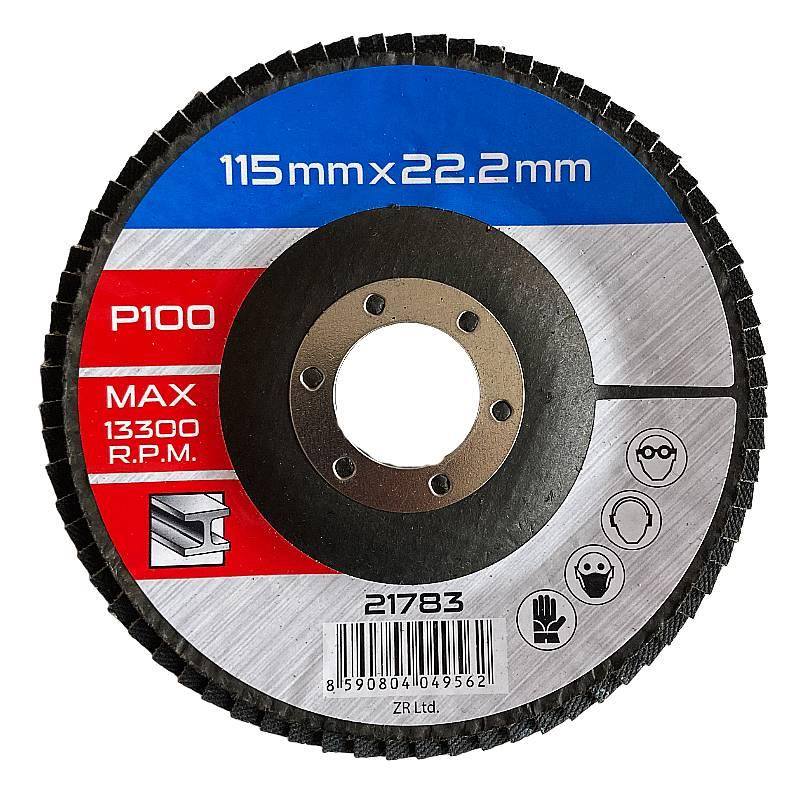 Kotúč lamelový brúsny na kov, drevo Ø 115 x 22,2 mm, zrnitosť 100