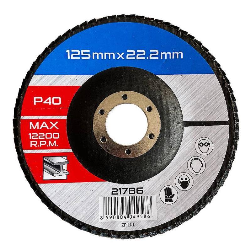 Kotúč lamelový brúsny na kov, drevo Ø 125 x 22,2 mm, zrnitosť 40