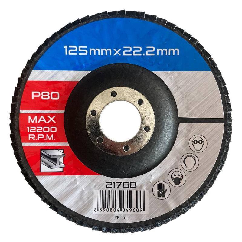 Kotúč lamelový brúsny na kov, drevo Ø 125 x 22,2 mm, zrnitosť 80