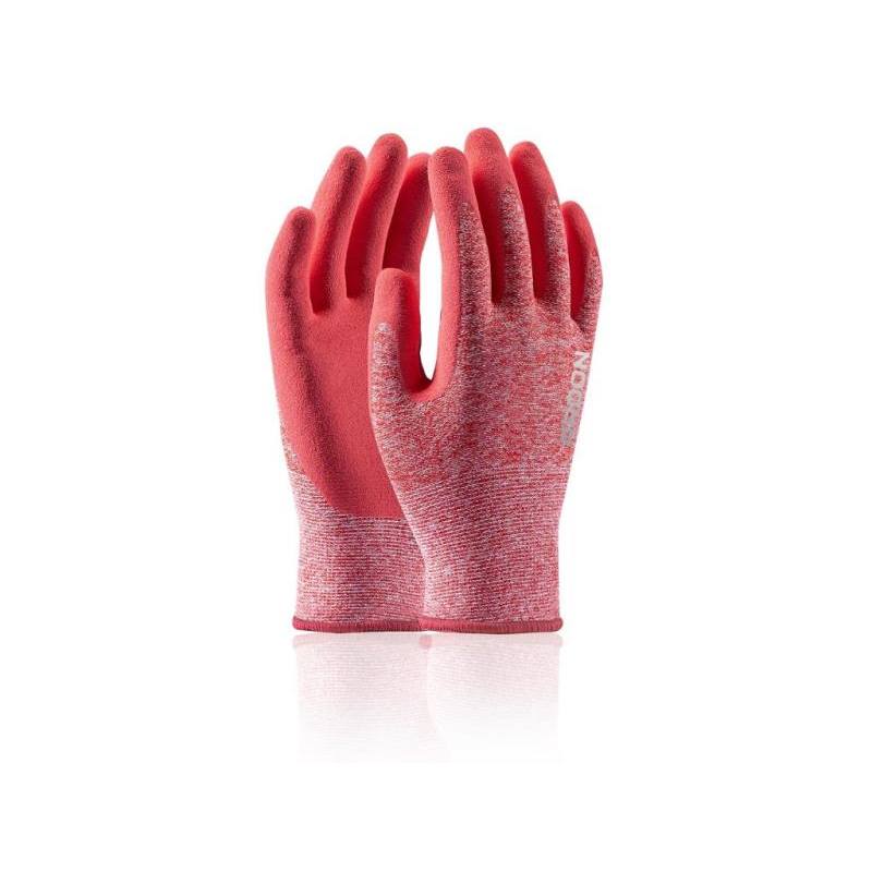 Rukavice pracovní máčené NATURE TOUCH, růžová, vel. 6