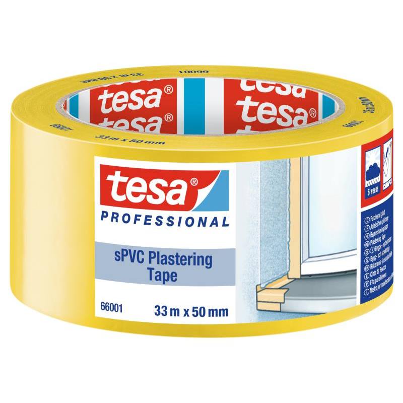 Páska maskovacia plastová 66001, UV 4 týždne, 33 m x 50 mm, žltá