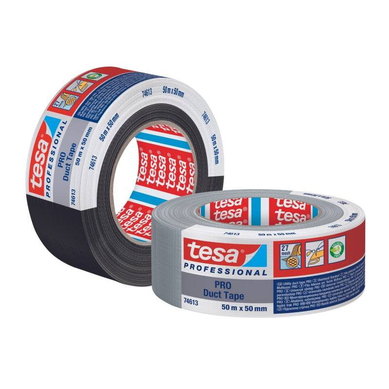 Páska opravná textilní 25 m x 50 mm, šedá, Duct Tape, TESA