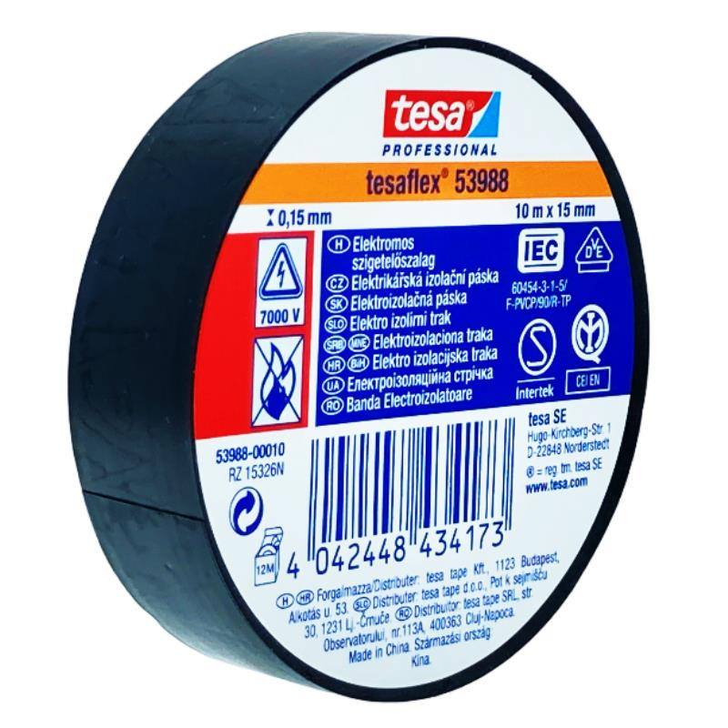 Páska elektroizolačná PVC 53988, IEC, 10 m x 15 mm, čierna, TESA