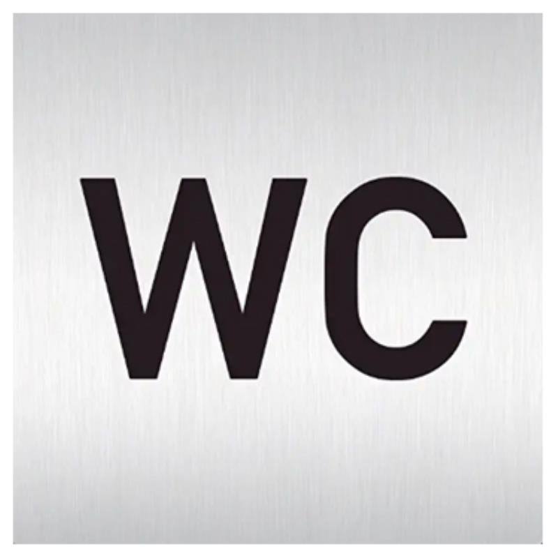 Znak rozlišovací "WC", 60 x 60 mm, samolepiaci, nerez