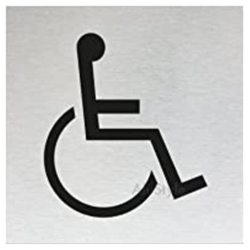 Znak rozlišovacej "WC-invalidé", 60 x 60 mm, samolepiaci, nerez