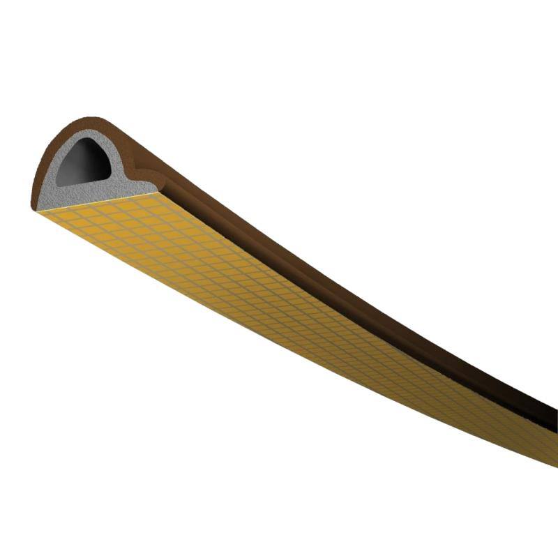 Těsnění TLT do oken a dveří, profil "P", 9  x 5,5 mm x 6 m, hnědé