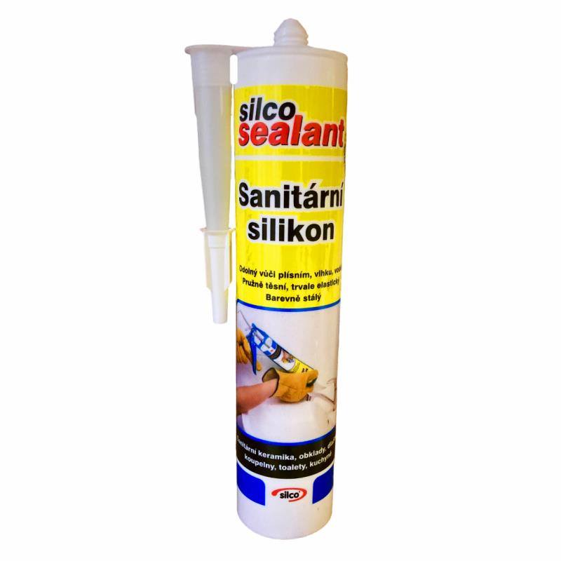 Silikón sanitárny jednozložkový, 310 ml, biely, SILCO