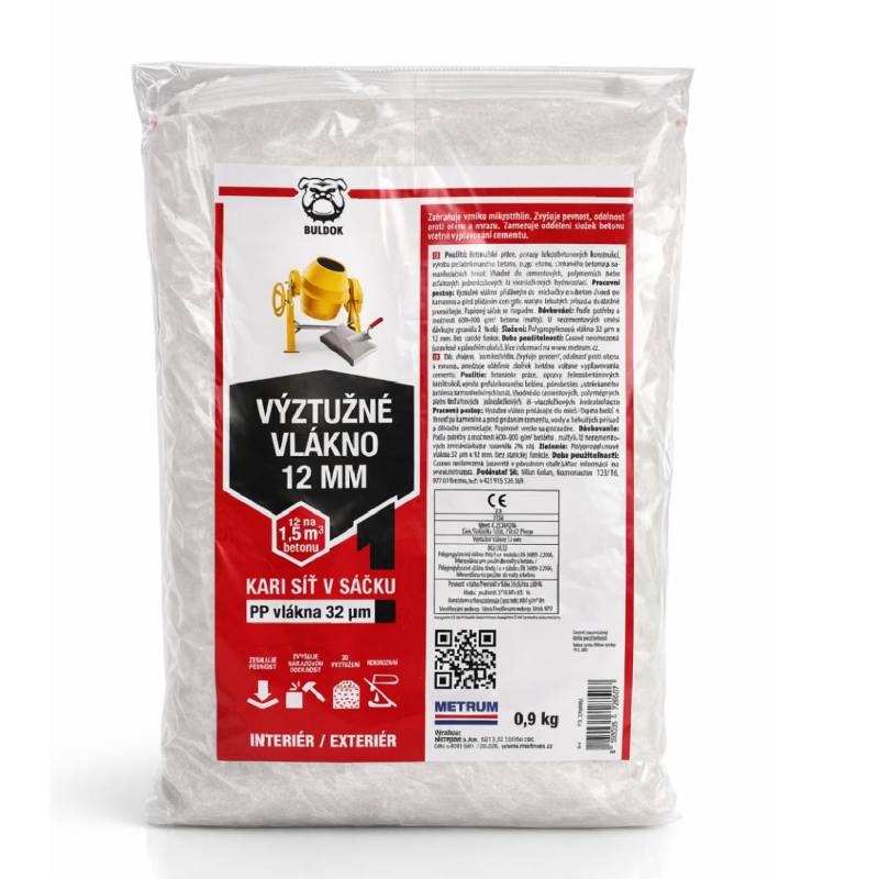 Vlákno výztužné do betonu, 12mm, 0,9kg