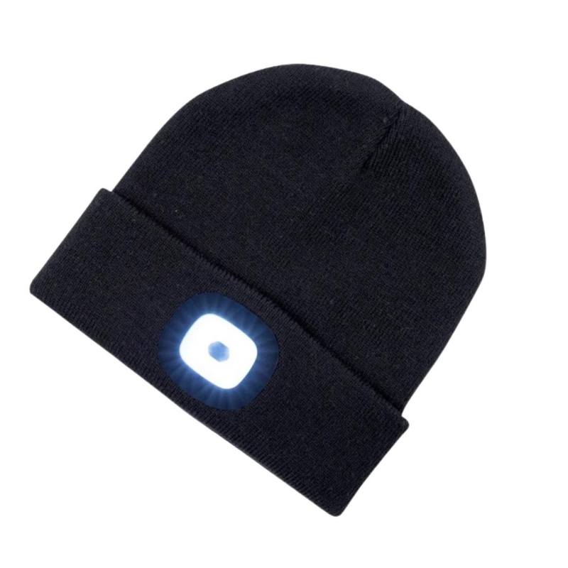 Zimná čiapka s LED svietidlom čierna
