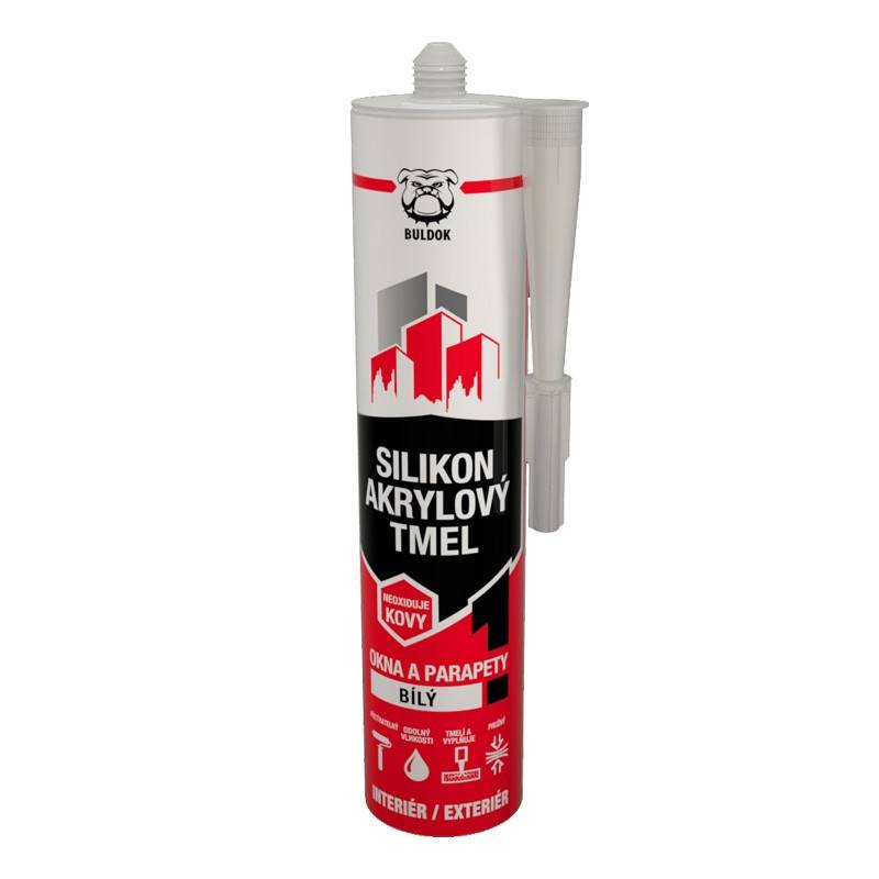 Tmel silikon akrylový, bílý 280ml, BULDOK