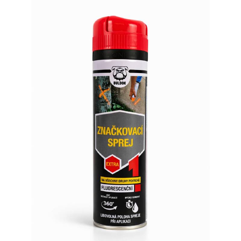 Sprej značkovací, červená, 500ml, BULDOK