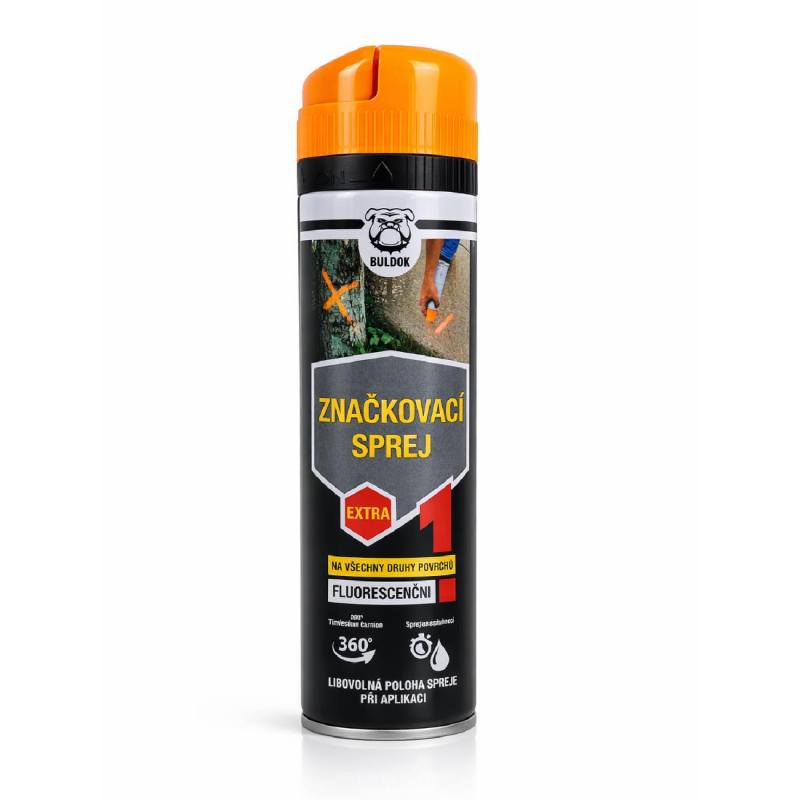 Sprej značkovací, oranžová, 500ml, BULDOK
