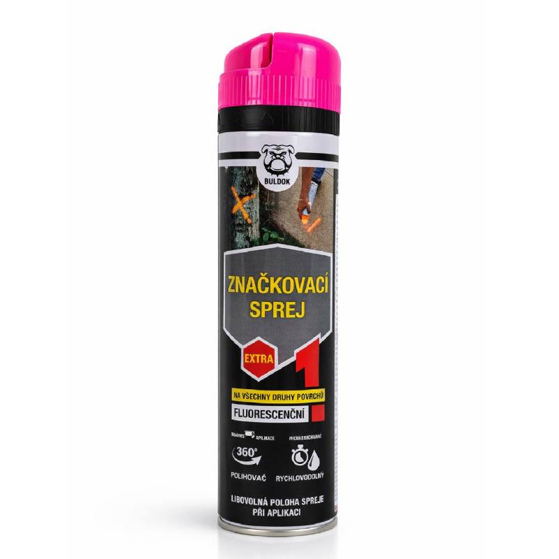 Sprej značkovací, růžová, 500ml, BULDOK