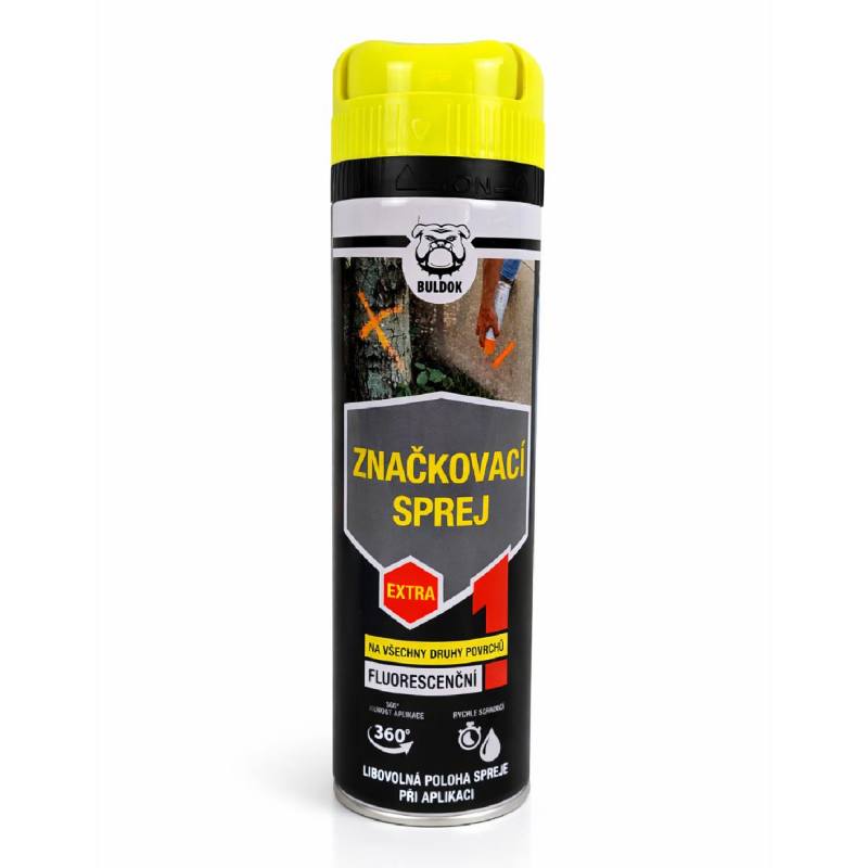 Sprej značkovací, žlutá, 500ml, BULDOK