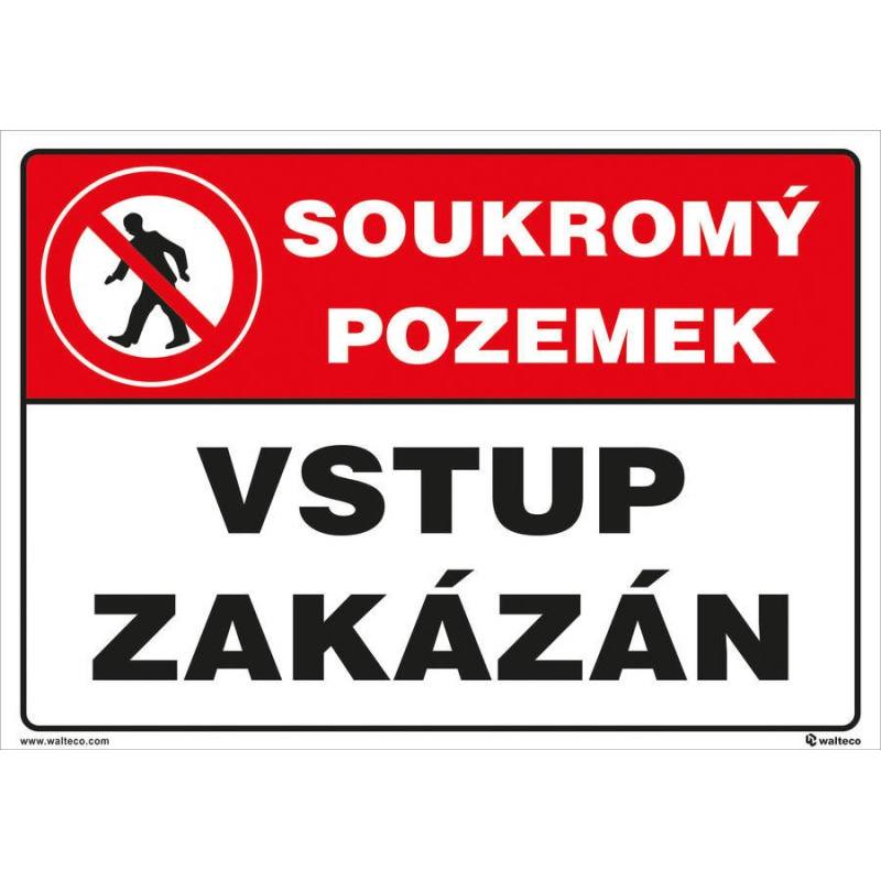 Soukromý pozemek, vstup zakázán, Materiál plast, formát A5, K přišroubování