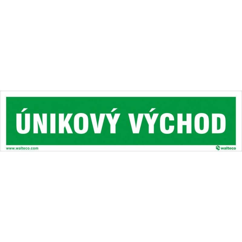 FTL Únikový východ (popis), Materiál plast, formát 200x50 mm, Fotoluminiscenční, K přišroubování